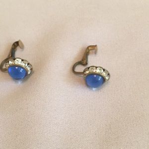 Vintage Austria clip earring rhinestone